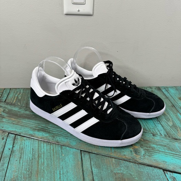 Adidas Suede Gazelle Athletic Shoe -Black/White Mens Size 8.5 Women's Size 9.5 - Picture 6 of 14